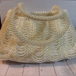 Vintage Style Pearl Beaded Statement Bag Bridal Coquette Y2K Glam